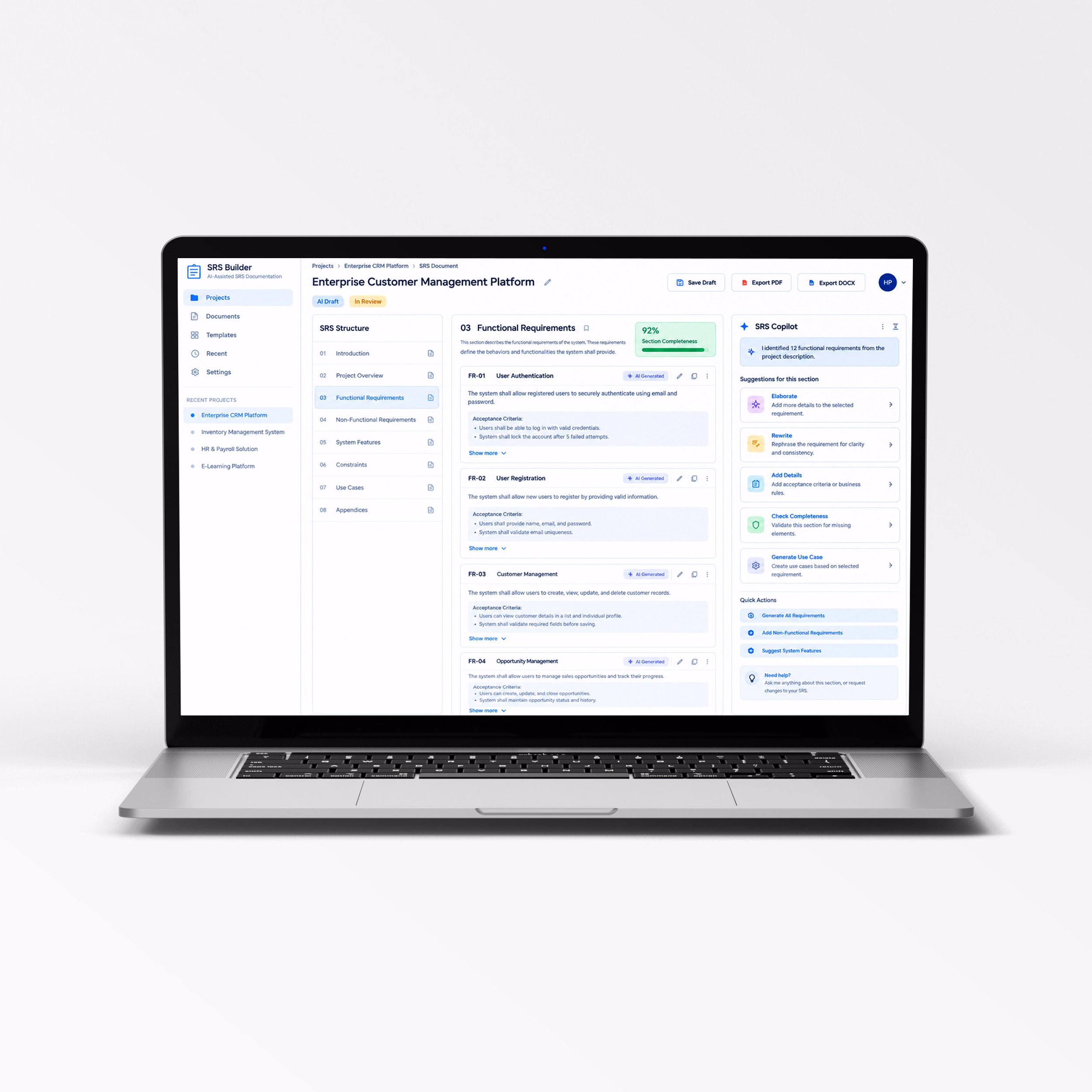 SRS Builder case study