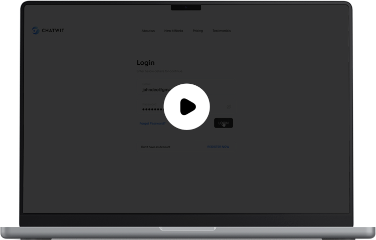 Laptop mockup showing CHATWIT interface