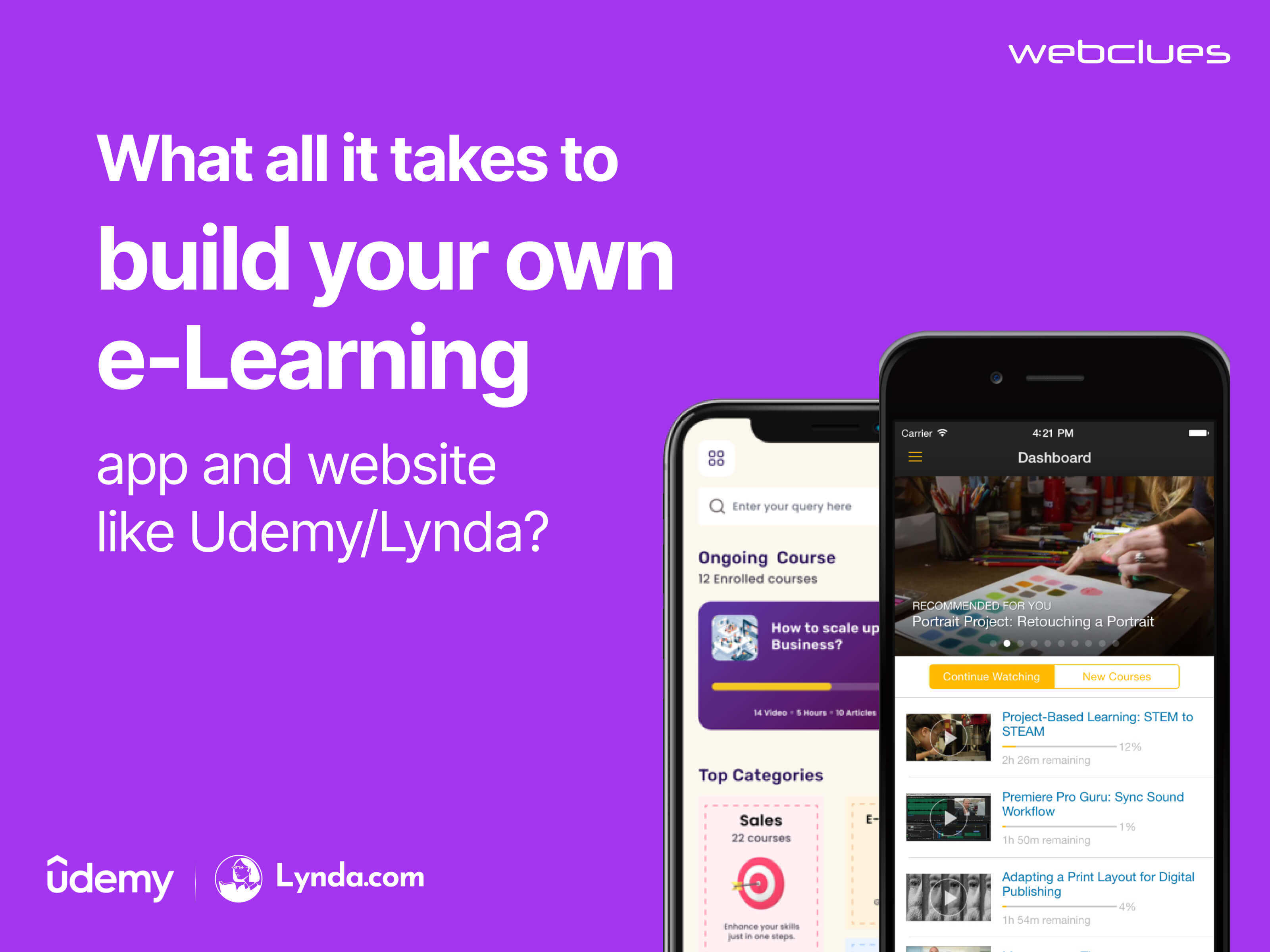 Cost to build an app like Udemy | eLearning App Udemy & Lynda