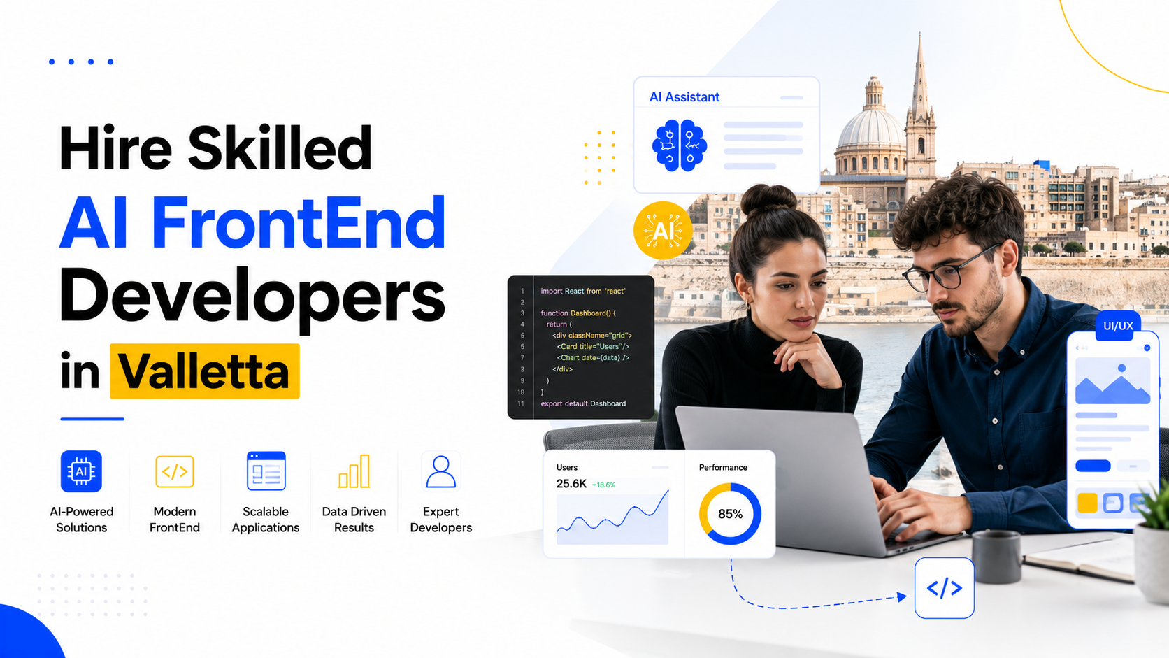 Hire Skilled AI FrontEnd Developers in Valletta