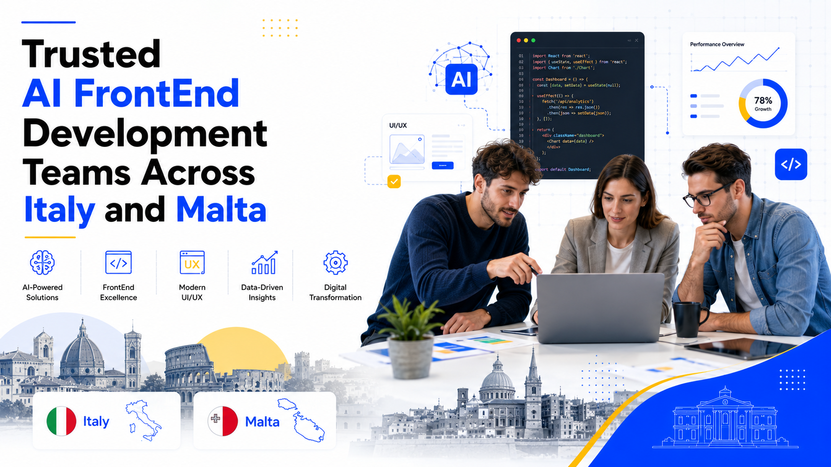 Trusted AI FrontEnd Development Teams Across Italy and Malta