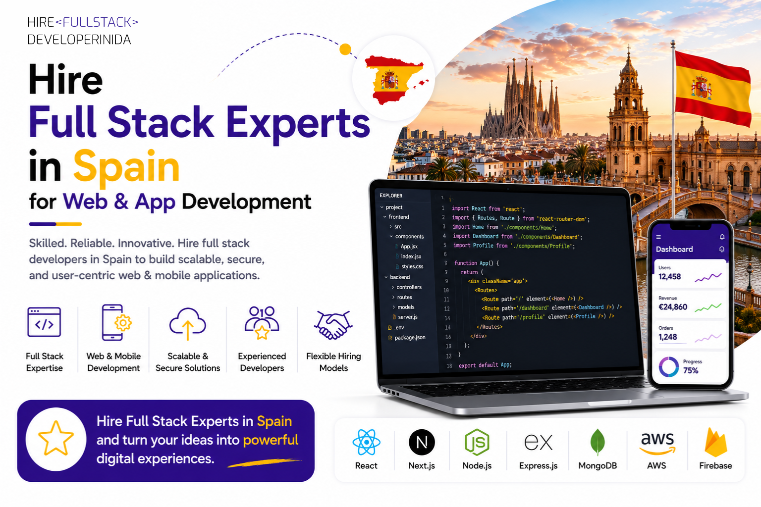 Hire Full Stack Experts in Spain for Web & App Development