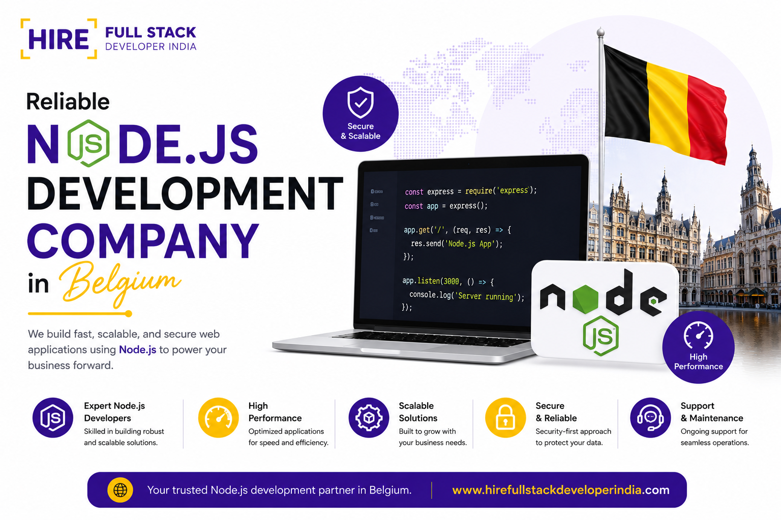 Reliable Node.js Development Company in Belgium