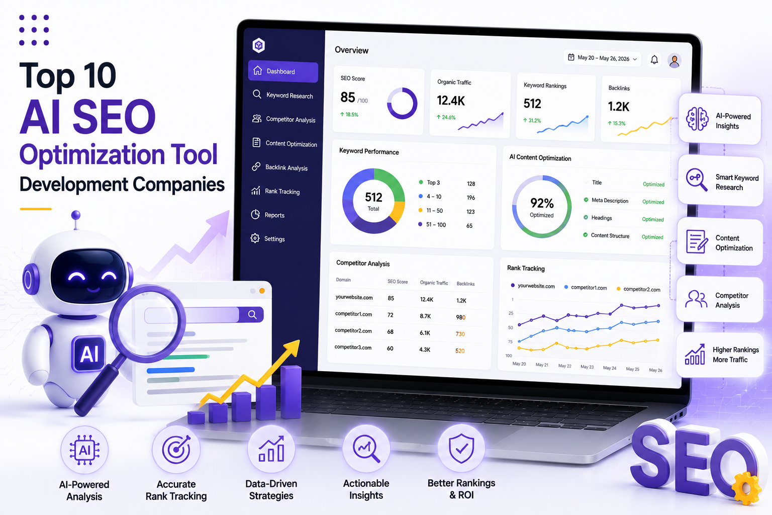  Top 10 AI SEO Optimization Tool Development Companies